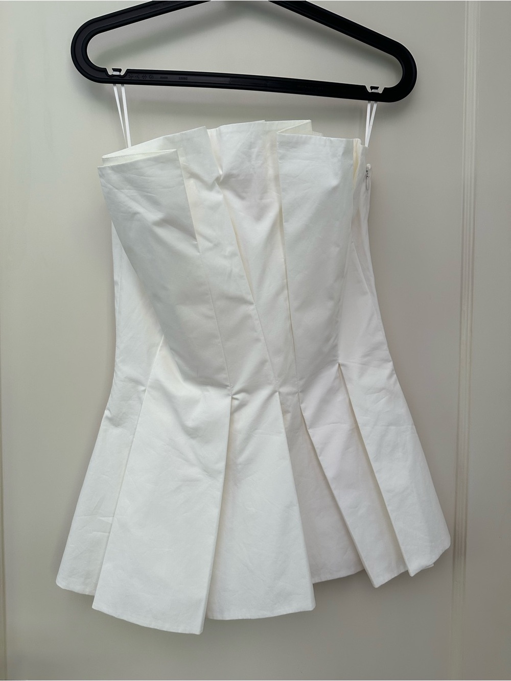 RÓHE Tulip Bustier White Cotton Strapless Peplum Top FR 34